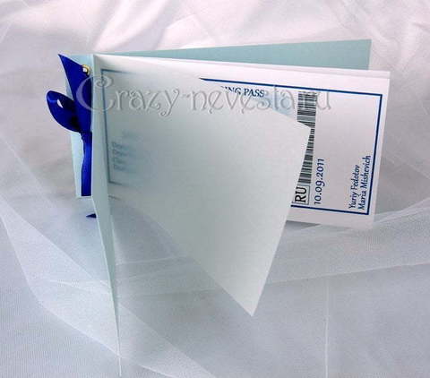 Открытка Приглашение Boarding Pass от Crazy Невеста 4