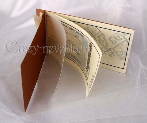 Открытка Приглашение Boarding Pass от Crazy Невеста 7