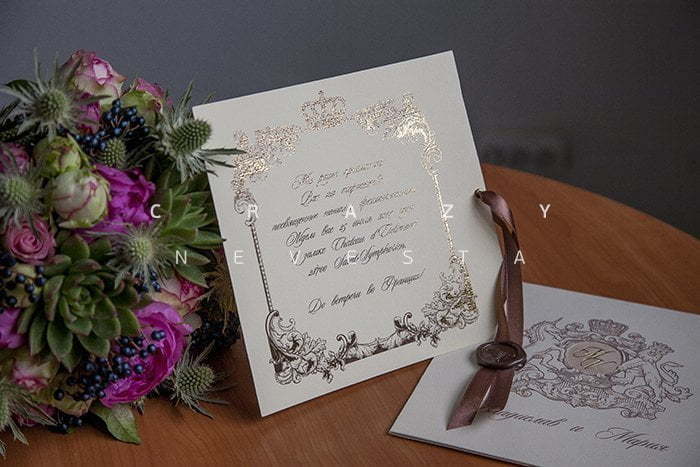 Прямоугольные / Квадратные Приглашение Золотой век от Crazy Невеста 4