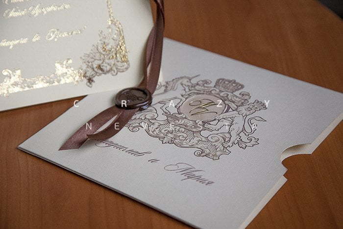 Прямоугольные / Квадратные Приглашение Золотой век от Crazy Невеста 5