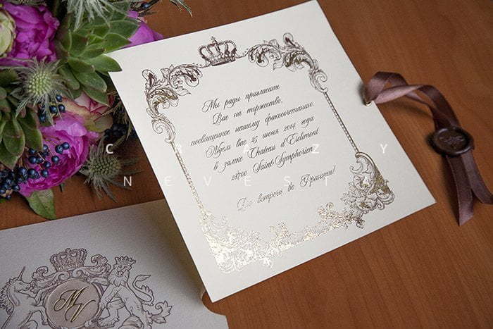 Прямоугольные / Квадратные Приглашение Золотой век от Crazy Невеста 6