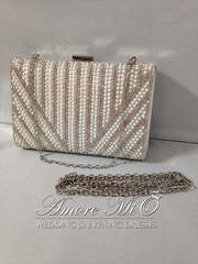 Клатч МК_бокс с полосками серебро от Свадебный салон Amore Mio 1