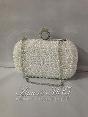 Клатч МК_жемчуг кольцо белый от Свадебный салон Amore Mio 2