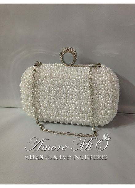 Клатч МК_жемчуг кольцо белый от Свадебный салон Amore Mio 2