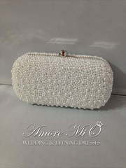 Клатч МК_жемчуг кнопка белый от Свадебный салон Amore Mio 1