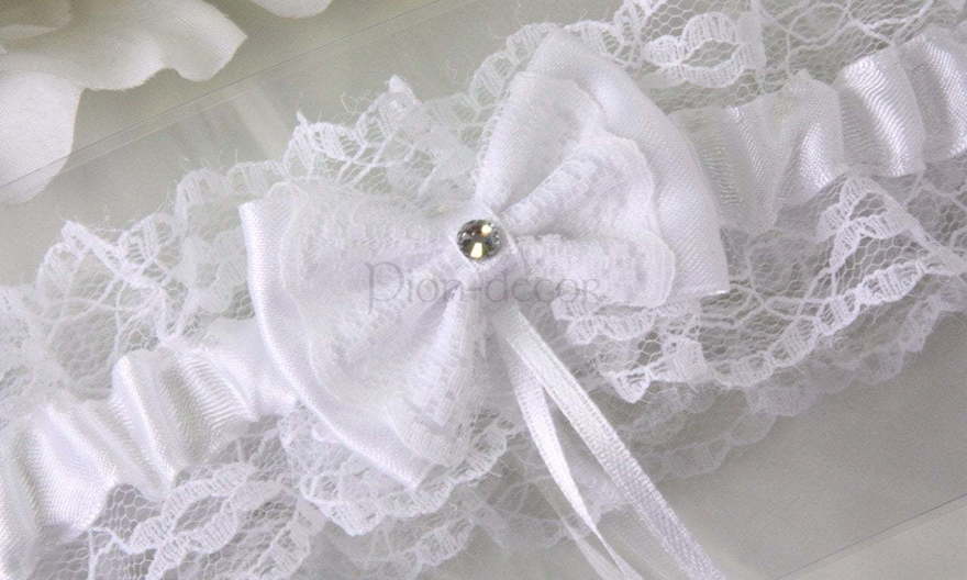 Цветные кружевные подвязки Белая от  2