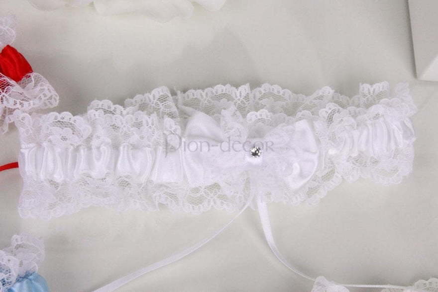 Цветные кружевные подвязки Белая от  3