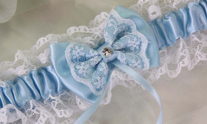 Цветные кружевные подвязки Голубая от  2
