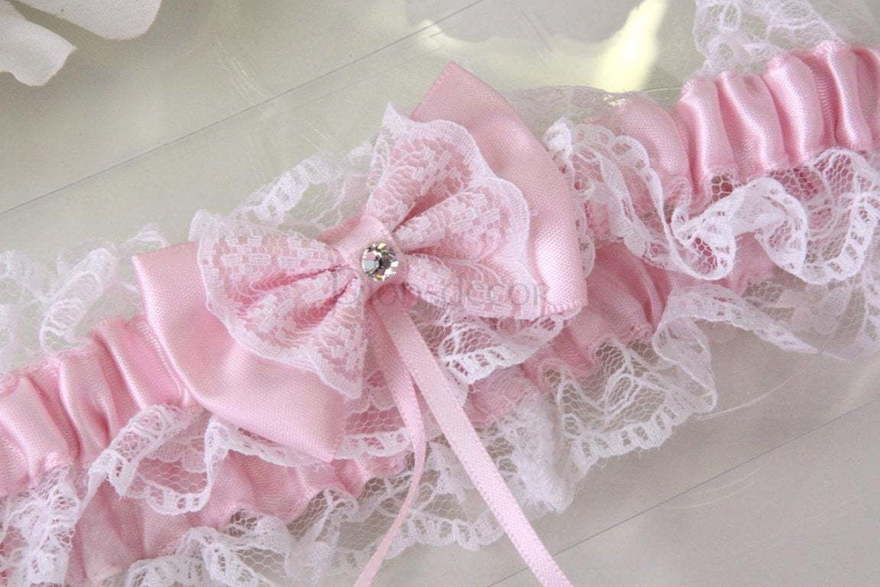 Цветные кружевные подвязки Розовая от  2