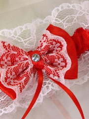 Цветные кружевные подвязки Красная от  2