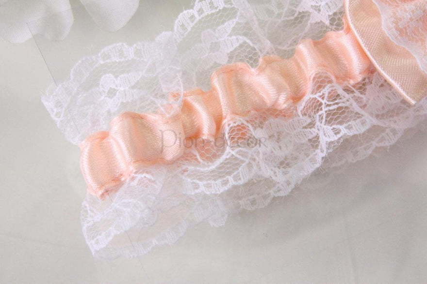 Цветные кружевные подвязки Персик от  3