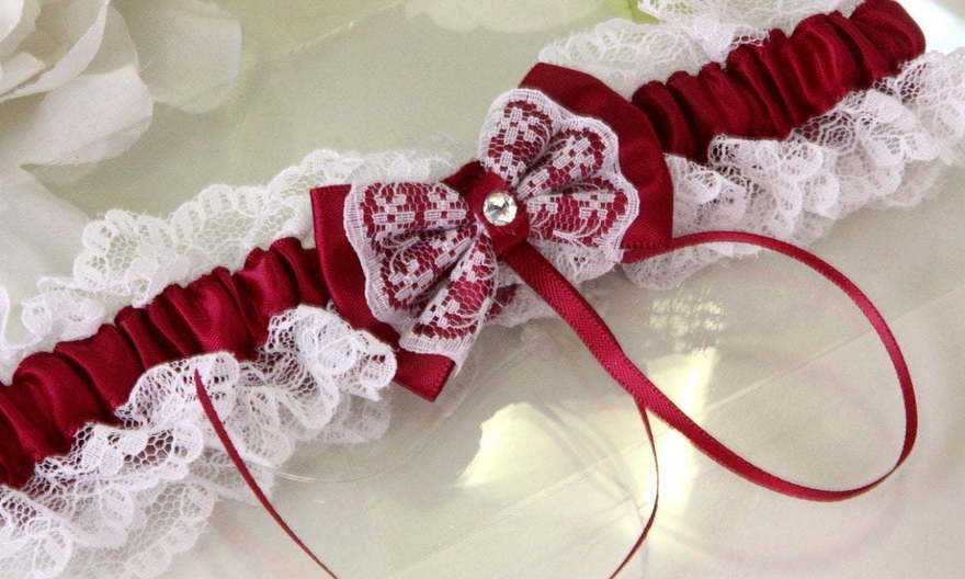 Цветные кружевные подвязки Марсала от  2