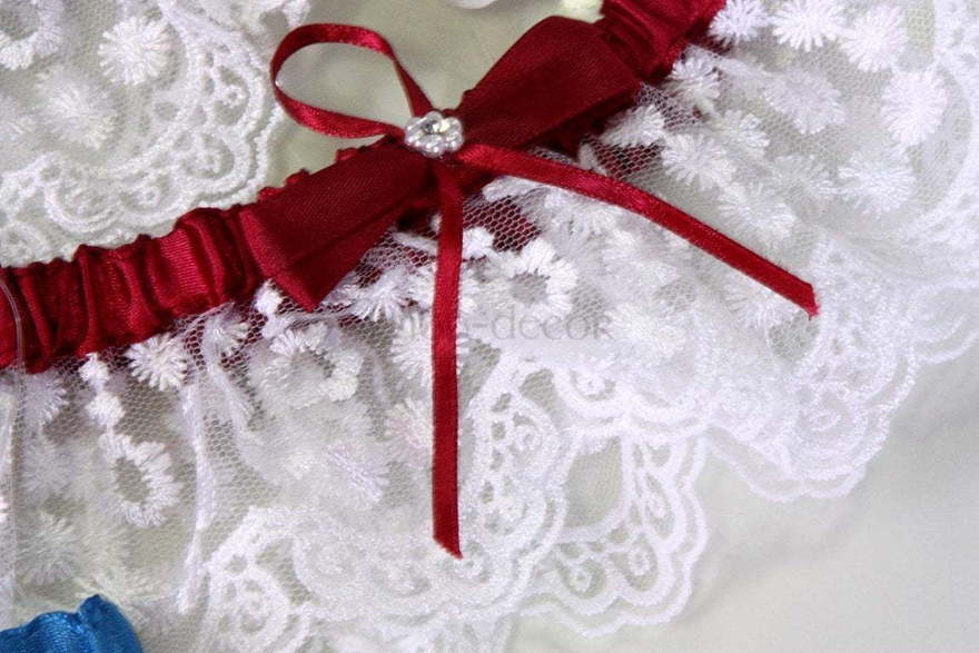 Кружевная подвязка с цветной полоской от  3