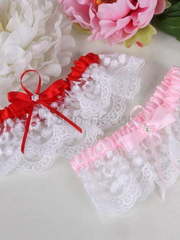 Кружевная подвязка с цветной полоской от  1