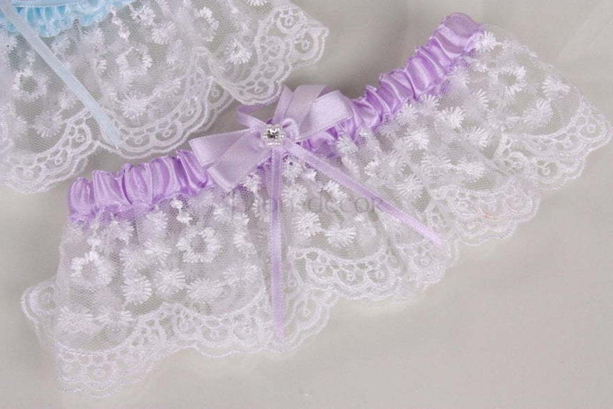 Кружевная подвязка с цветной полоской от  3