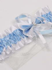 Атласная голубая подвязка от  1