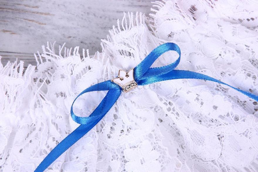 Синяя подвязка невесты Queen от  2