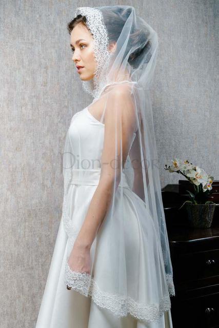 Венчальная фата Кордовая белая и айвори от  2