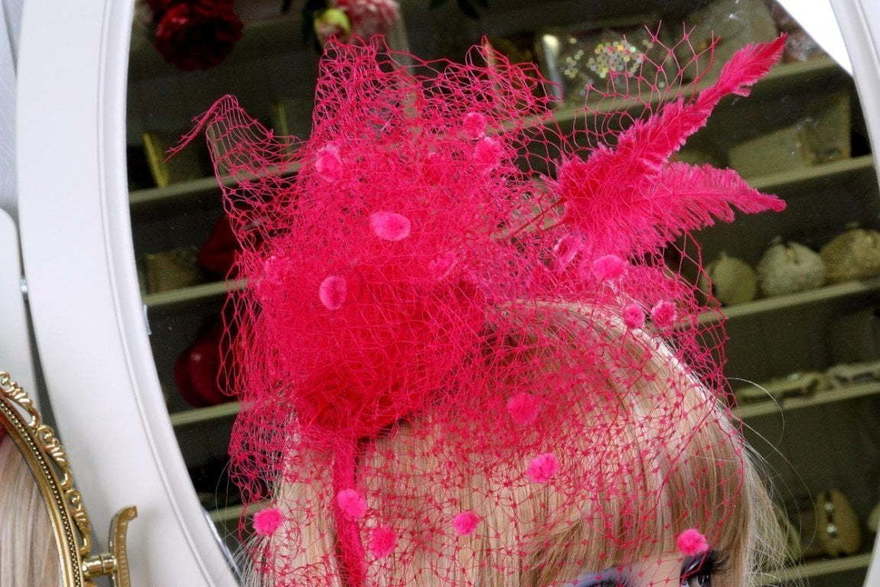 Розовая вуалетка от  2