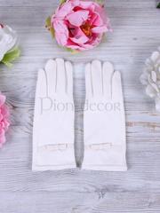 Перчатки для невесты Айвори бант от  2