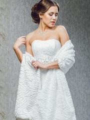 Меховой палантин Кружева айвори и белый от  1