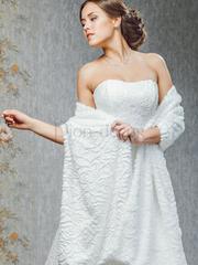 Меховой палантин Кружева айвори и белый от  2