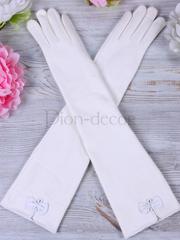 Длинные свадебные перчатки Бантики от  2