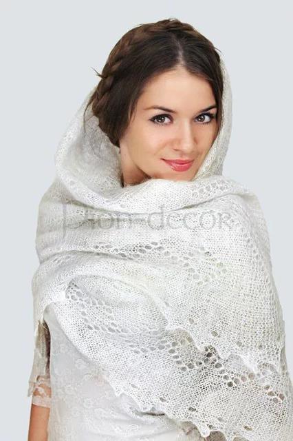 Пуховая шаль для невесты Кружева от  6