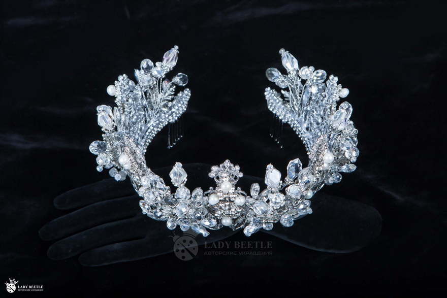 Корона Safira Серебристая от Lady Beetle 2