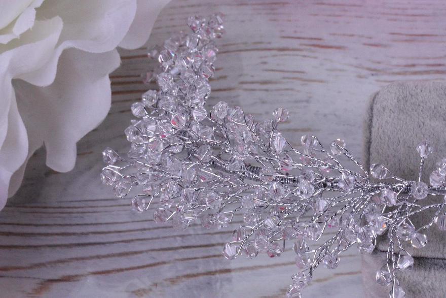 Полоска-веточка Кристаллы silver от  5