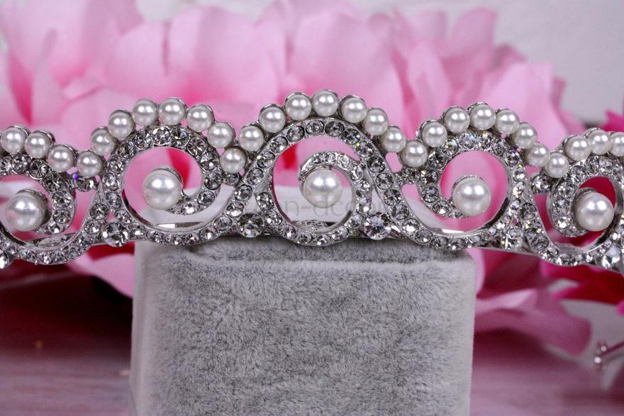 Свадебная тиара c жемчужинами со стразами Swarovski от  2