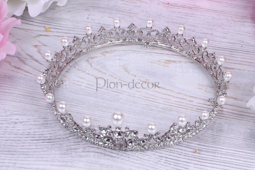 Корона для невесты Pear со стразами Swarovski от  3