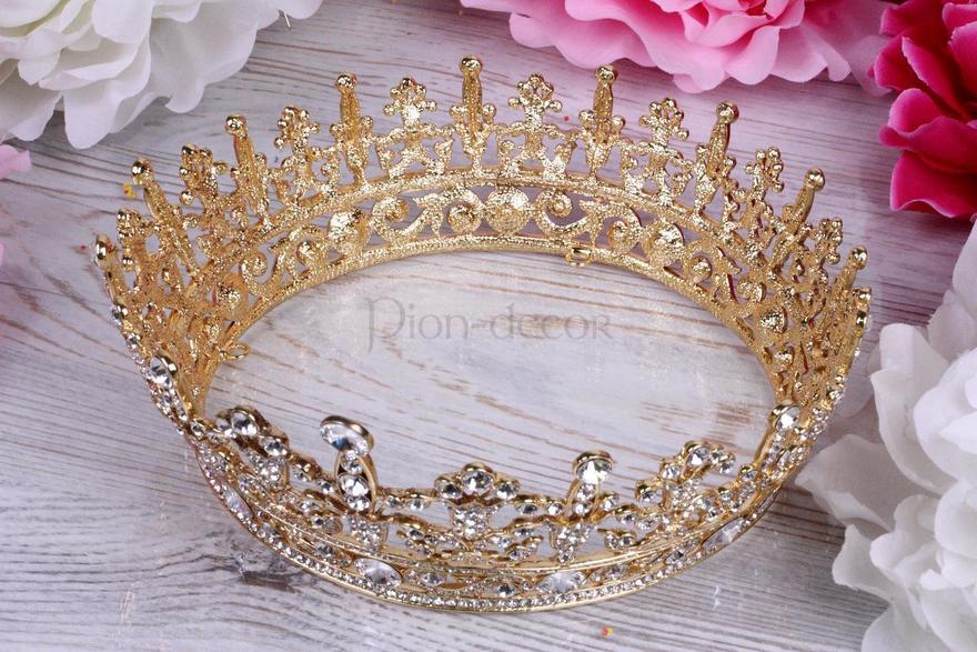 Корона Queen gold со стразами Swarovski от  4