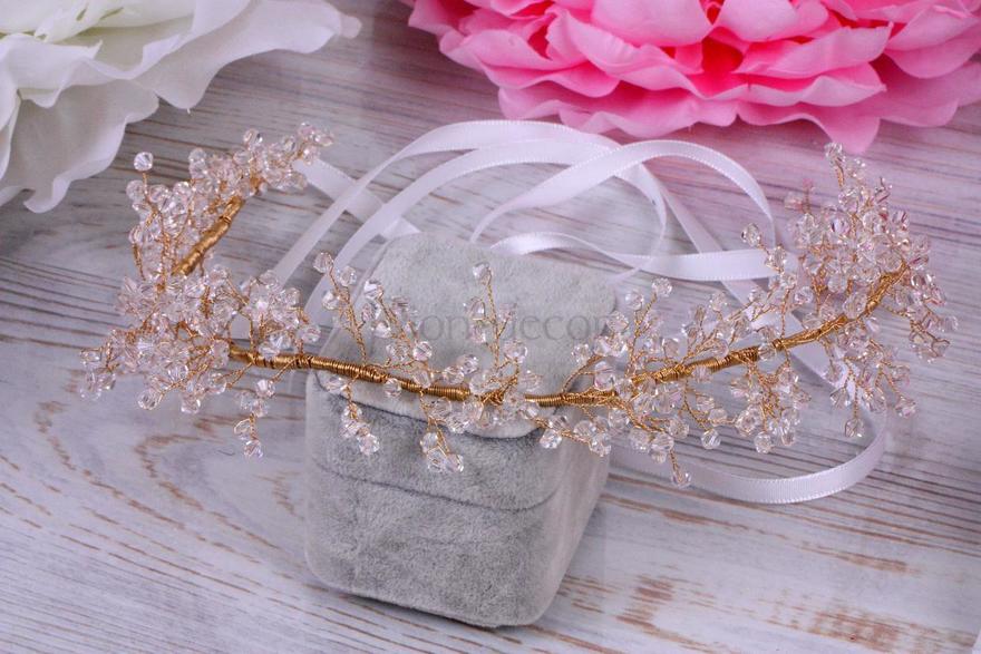 Полоска-веточка Кристаллы gold от  2