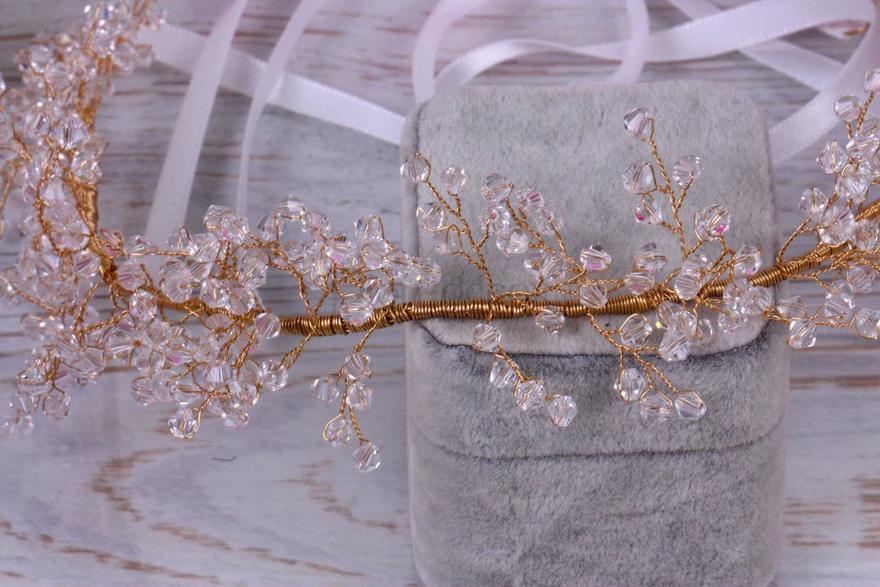 Полоска-веточка Кристаллы gold от  5