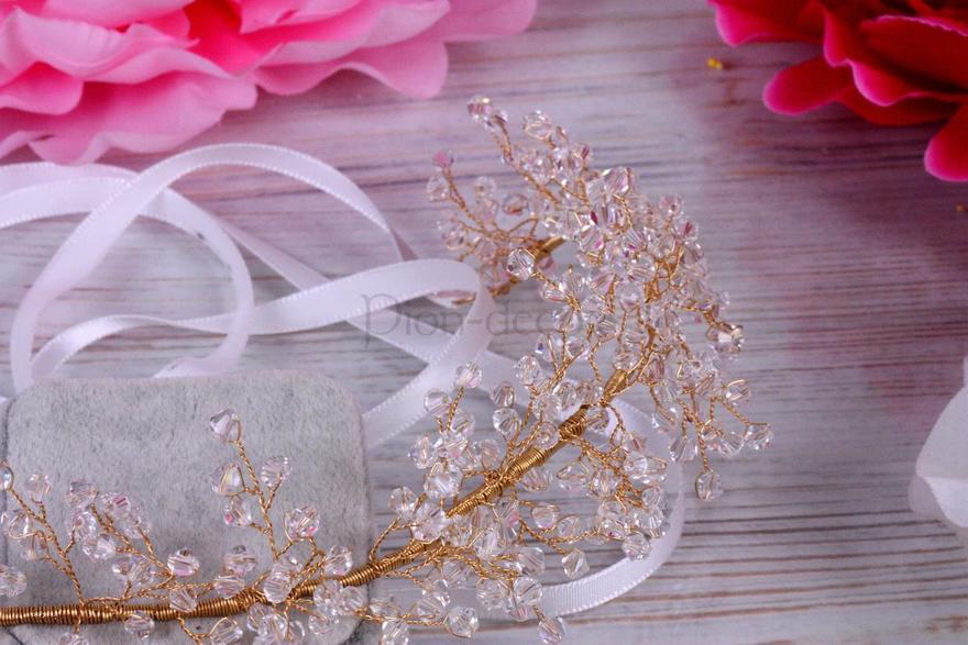 Полоска-веточка Кристаллы gold от  7