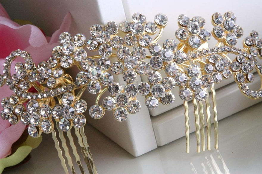 Милый гребень для невесты - золотистый от  2