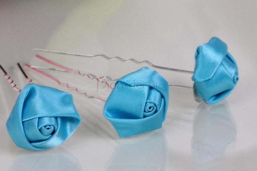 Шпильки Бирюзовые розы от  2