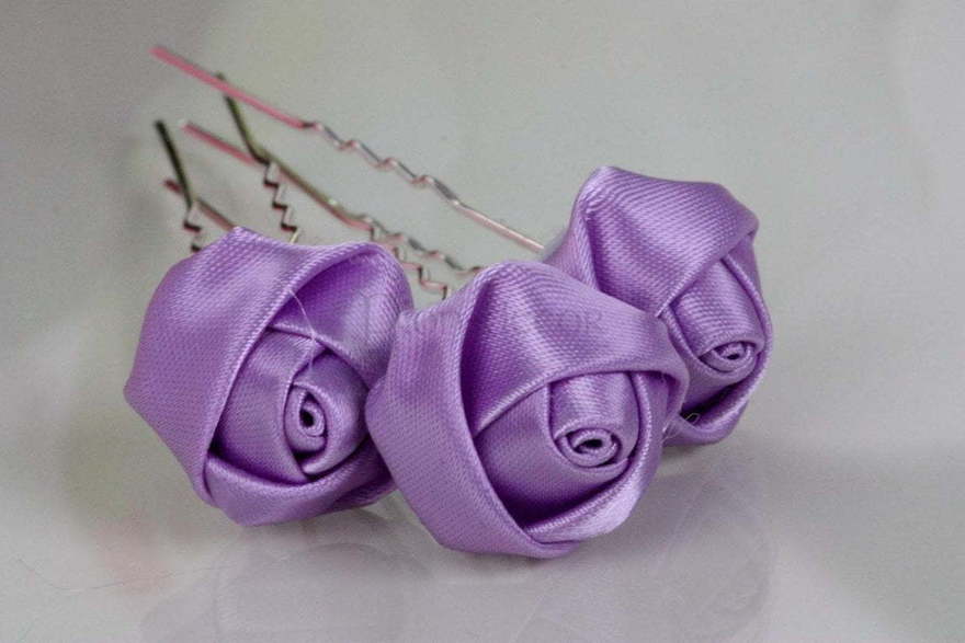 Шпильки Лавандовые розы от  2