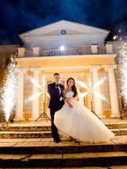 Комплект пиротехнических фонтанов, вертушек, огнепада и огненных фигур на свадьбу от Aurum show 1