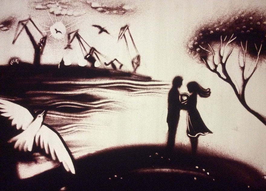 Песочное шоу на свадьбу от Aurum show 3