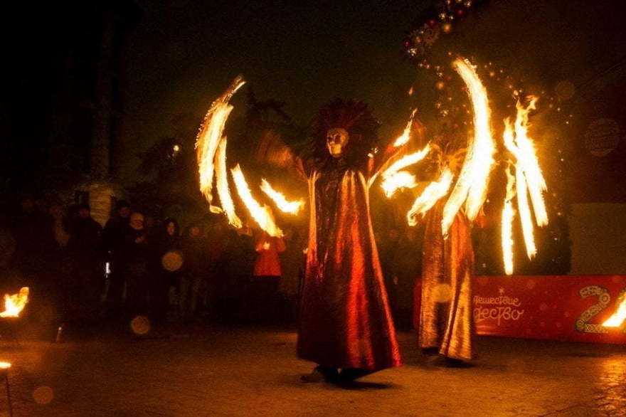 Огненное шоу Огни Венеции на свадьбу от Show Obertaeva 12