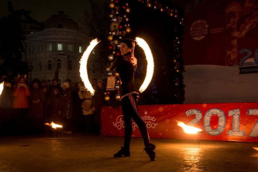 Огненное шоу Огни Венеции на свадьбу от Show Obertaeva 24