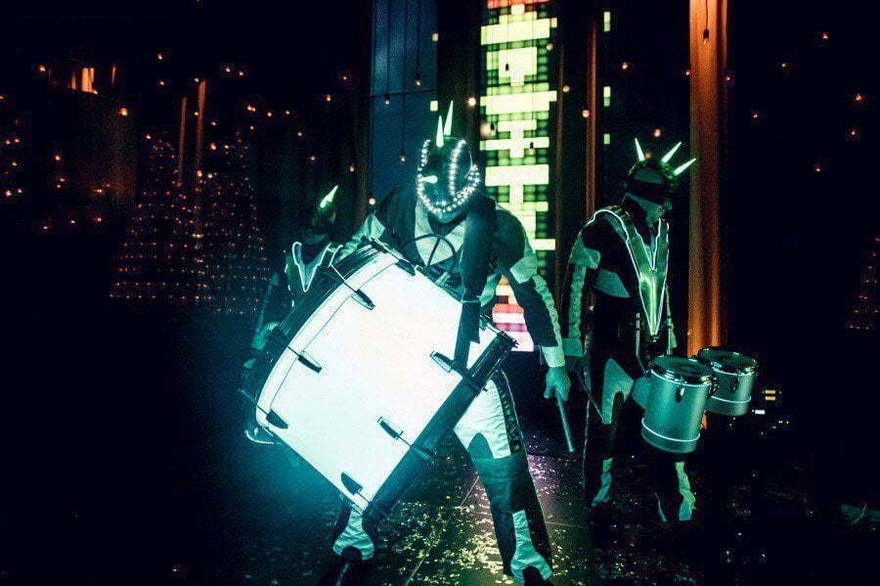 Световое шоу Cyber Drum Show на свадьбу от Show Obertaeva 12