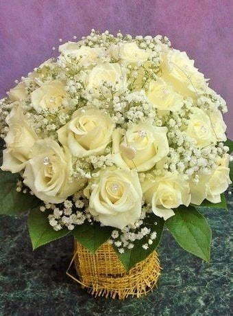 Монобукет из одного вида цветов, Классический круглый name от Студия свадеб Дуэт 2