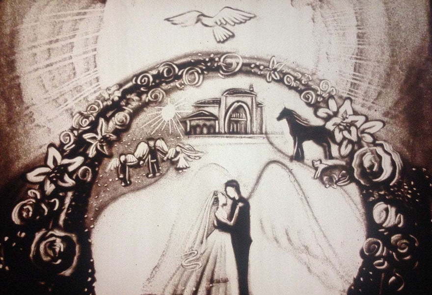 Песочное шоу: индивидуальный сценарий на свадьбу от Aurum show 4