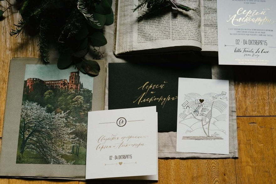 Открытка, Прямоугольные / Квадратные Приглашение на свадьбу в Италии от Miracle Makers 2