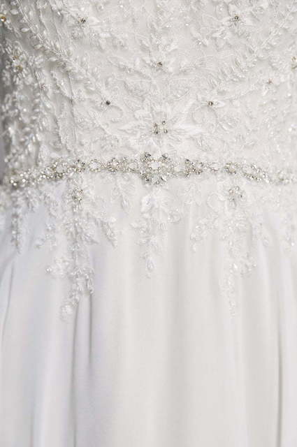 Свадебное платье W0009. Силуэт А-силуэт, Прямое. Цвет Айвори / Капучино. Вид 3