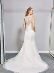 Свадебное платье W0010. Силуэт Рыбка. Цвет Айвори / Капучино. Вид 2