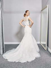 Свадебное платье W0013. Силуэт Рыбка. Цвет Айвори / Капучино. Вид 2